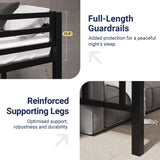 Allewie Metal Loft Bed Twin Size with Guardrail and Ladder, Small Space Saving Design for Bedroom Kid Room and Dorm, No Box Spring Needed, Black Allewie