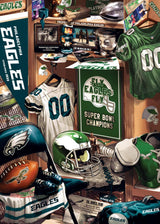 MasterPieces Game Day 500 Piece Jigsaw Puzzle for Adults - NFL Philadelphia Eagles Locker Room - 15"x21" Masterpieces