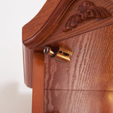 Ball & Cast 72" H Lighted Corner Curio Cabinet with Curved Top Carving,Glass Display Cabinet with 6 Tempered Adjustable Glass Shelves and Doors,Light Bulb Included, Rack for Liquor Storage,Oak Ball & Cast