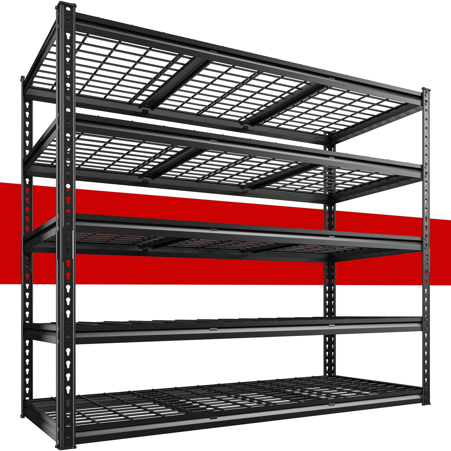 REIBII 55" W Garage Shelving 3000LBS Heavy Duty Storage Shelves 5 Tier Adjustable Metal Shelving Unit for Storage Rack Garage Storage Shelves Industrial Utility Shelf, 55" W x 24" D x 72" H