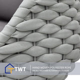 6-Piece Aluminum Patio Furniture Set, Modern Outdoor Conversation Set Sectional Sofa with Water Repellent Thick Cushions and Coffee Table for Balcony, Garden TWT