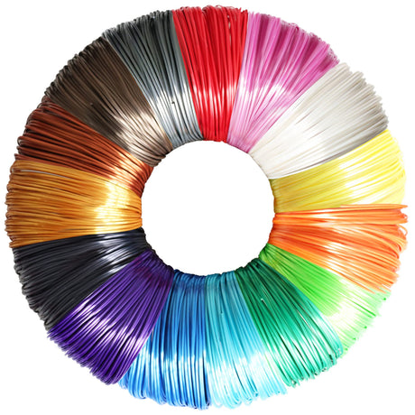 DO3D 15 Bright Colors 1.75mm 3D Pen Silk PLA Filament Refill, Each Color 4m, Total 60m 3D Printer Silk PLA Sample Pack, Compatible with FDM 3D Printer and 3D Pen, Not Support for 3Doodler Pen DO3D