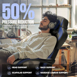 Dowinx Gaming Chair with Footrest, Big and Tall Gaming Chair for Heavy People, Gamer Chair for Adult with Massage (Blue) Dowinx