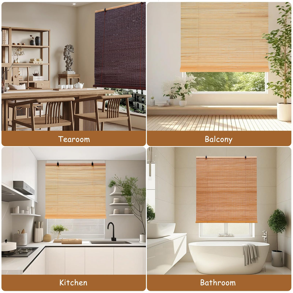 Bamboo Shades for Windows & Bamboo Blinds for Outdoor Patio,Custom Size, Privacy Protection, Easy Installation, Durable & Stylish Blinds for Living Room, Bedroom, Balcony WLOSDMW