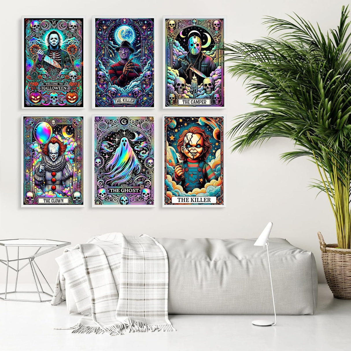 NEGEKFKX 6 Pack Halloween Diamond Art Kits for Adults Beginners,Horror Diamond Painting Kits for Adults,5D Full Drill DIY Diamond Dot Gem Art Kit Wall Home Decor Arts Craft 12x16 inch NEGEKFKX