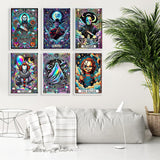 NEGEKFKX 6 Pack Halloween Diamond Art Kits for Adults Beginners,Horror Diamond Painting Kits for Adults,5D Full Drill DIY Diamond Dot Gem Art Kit Wall Home Decor Arts Craft 12x16 inch NEGEKFKX