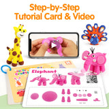 Air Dry Clay Kit for Kids, 12 Animals Modeling Clay with Tutorial Cards & Video, 8 Sculpting Tools, Ultra Light, Safe & Non-Toxic, DIY Art and Crafts Gifts for Boys Girls Helsort