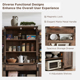 ACCOHOHO 72" Tall Kitchen Pantry, Farmhouse Storage Cabinet with Barn Doors, Organizer, Drawer and Adjustable Shelves, Rustic Wood Cupboard for Kitchen, Dining Room, Bathroom, Rustic Brown ACCOHOHO