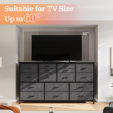 EnHomee TV Stand Dresser 60''TV Stand with Charging Station TV Stands for Living Room Long Dresser for Bedroom TV Stand with 16 Drawers Storage TV Stand for Bedroom Dresser 51.1''W*11.8''D*34.8''H EnHomee