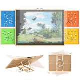 DWVO 2 in 1 Puzzle Board with Drawers, 2000 Pieces Tilting Puzzle Board with Spinning Lazy Susan, Rotating Puzzle Table with Drawers and Cover, Wooden Jigsaw Table for Puzzle Enthusiasts DWVO