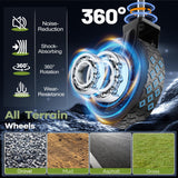 Hikemoon 34'' Extra Long Collapsible Wagons Carts Foldable, 360LBS Heavy Duty Folding Beach Wagon Cart with Wheels, Portable Utility Outdoor Wagon for Grocery, Shopping, Garden, Sports, Camping, Black HIKEMOON