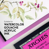Arches Aquarelle Watercolor Pad, Hot Pressed, 140lb/300gsm, 12 Sheet, 9x12 inch, Arches Watercolor Paper 100% Cotton Arches