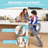 ZYSMALAT Toddler Tower | Kitchen Stool Helper | Montessori Kitchen Step Stool | Toddler Standing Tower | Learning Tower | Adjustable Height | Foldable Tower | Kids Boys Girls | 2025 Design ZYSMALAT