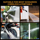 Cordless Pressure Washer Battery Bowered 1060 PSI Compatible with Makita Battery, Portable Power Washer for Cars 5000mAh Brushless Motor & 2.5 GPM High-Pressure Washer, 6-in-1 Nozzle, LCD Screen This Hill