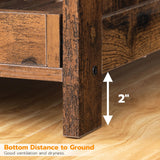 HOOBRO Cat Litter Box Enclosure, Double Door Litter Box Furniture, Hidden Litter Box Furniture, Splash-Proof Litter Control Board, Side Table, Coffee Bedside Table, Rustic Brown FG80MW01 HOOBRO