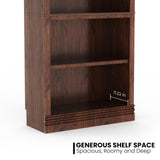 Fllution 72 in Tall Bookcase, 31.3 in Wide Floor Standing Bookshelf, Open Storage 5-Shelf Bookshelves, Dark Cherry Large Indoor Furniture for Home Office School Library Living Room Bedroom Fllution