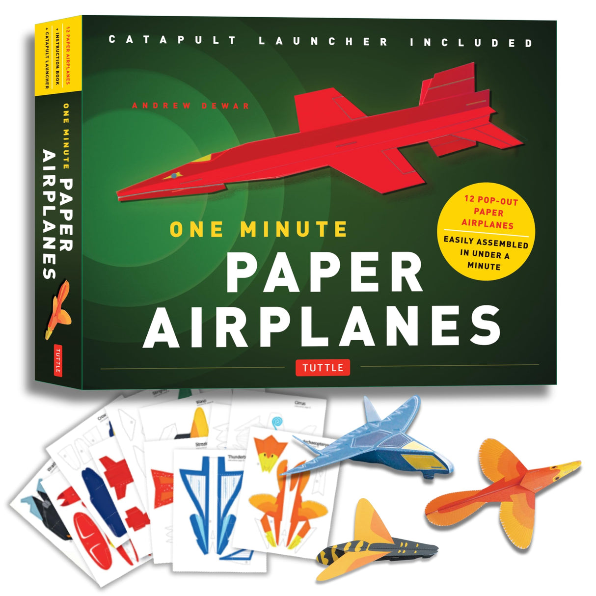 One Minute Paper Airplanes Kit: 12 Pop-Out Planes, Easily Assembled in Under a Minute: Paper Airplane Book with Paper, 12 Projects & Plane Launcher Tuttle Publishing