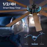 VIVOHOME 72 inch Ceiling Fans with Lights, Flush Mount Large Ceiling Fan with Remote Outdoor Indoor, for Living Room, Bedroom, Patios, 6+1 Speeds Reversible, 3CCT, Dimmable, Timer, Black VIVOHOME