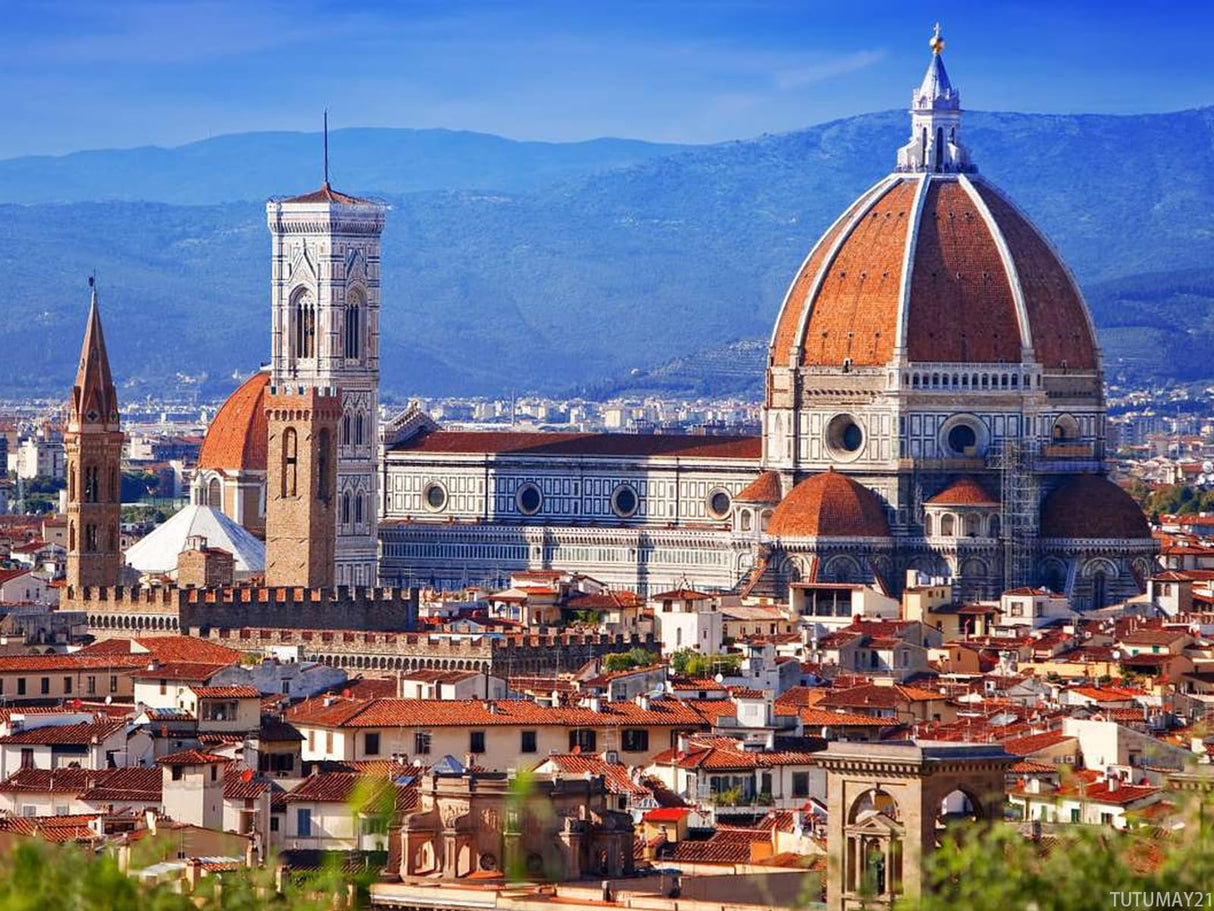 Full Drill Florence Skyline St Mary's Basilica Italy DIY 5D Diamond Painting by Number Unique Kits Home Wall Decor Crystal Rhinestone Wall Decor 12x16 inch TUTUMAY21