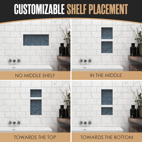 Houseables Shower Niche, Shower Niche Insert Tile Ready, Recessed Bathroom Storage, 12x28 (13x29), in Wall Shelf, Cubby Inserts, Recessed Shampoo Caddy, Inset Shelves, Built in Nook, Soap Box, Prefab Houseables