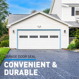HOMWMPA Garage Door Seal Top and Sides Seal Strip, 34FT Rubber Weather Stripping Replacement, Weatherproofing Garage Door Seals with Adhesive Backed, White HOMWMPA