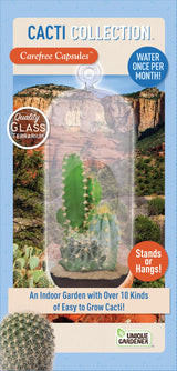 Cactus Terrarium Grow Kit by Unique Gardener - DIY Indoor Hanging or Standing Garden Starter Set with Complete Supplies, Easy to Grow Terrariums for Home Decor! Unique Gardener