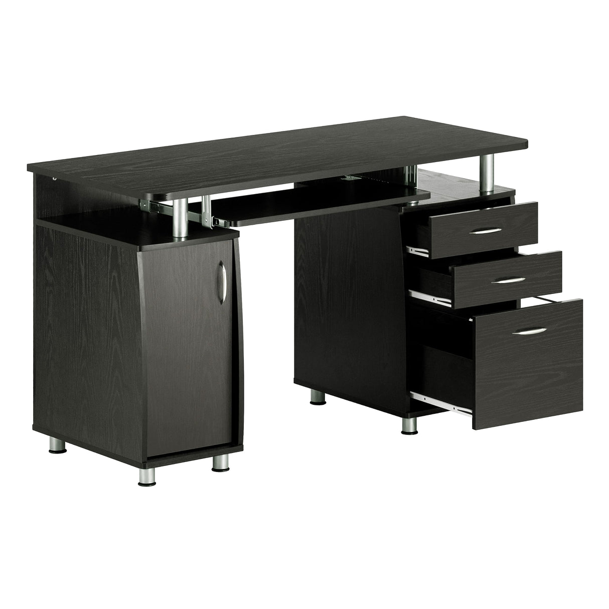 Techni Mobili 47.25" Ergonomic Computer Drawers & File Cabinet for Home Office Storage, Espresso Writing Desk, ONE Size Techni Mobili