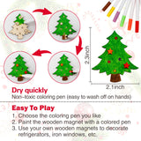 Worgree Christmas Crafts for Kids, 36pcs DIY Wooden Magnets Art Craft Supplies Painting Kit for Boys Girls Ages 4-8 8-12 Xmas Stocking Stuffers Toys Party Favors Gifts Goodie Bag Fillers Holiday Decor Worgree