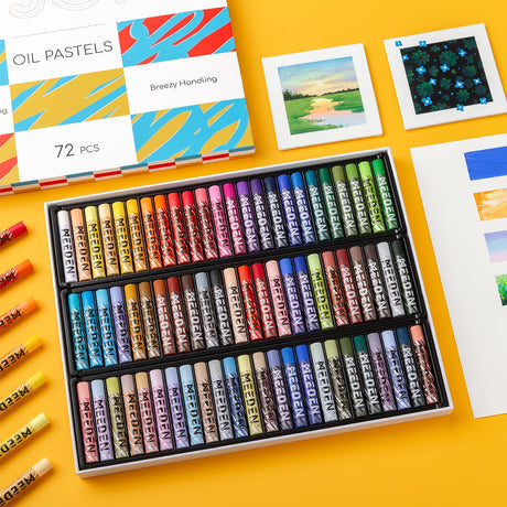 MEEDEN Soft Oil Pastels Set: 72 Vibrant Colors Oil Pastels for Artists Beginners Adults - Smooth Oil Pastel Crayons for Art Supplies, Painting, Drawing, Blending, Layering, Shading MEEDEN