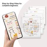 JOINRUN Beginner DIY Embroidery Kit for Adults: 4 Sets Adults Cross Stitch Kit, for Craft Lover Learn Hand Stitch, Includes Stamped Pattern,Hoop, Easy to Follow Instruction and Video JOINRUN