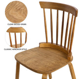 Bekrvio Windsor Chairs Set of 2, Farmhouse Spindle Back Dining Chairs with Bentwood Legs, Solid Wood Armless Dining Room Chair for Kitchen Room, Living Room, Vintage Country Style, Distressed Brown Bekrvio