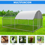 NUGRIART Large Metal Chicken Coop, Outdoor cage Run with Waterproof and Anti-UV Cover, Dome Roof Walk-in Poultry Cage Rabbit Duck House for Outside, Backyard and Farm. NUGRIART