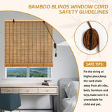 Bamboo Roman Shades Blinds for Windows - Natural Light Filtering Privacy Shades, Handwoven Indoor Window Coverings Easy to Install 24W x 72L Vteyeya