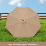 HealSmart 9ft Patio Umbrella with Push Button Tilt/Crank, Outdoor Table Market Yard Umbrella with 8 Sturdy Ribs for Garden, Backyard, Deck, Pool, Tan HealSmart