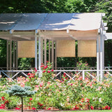 QHDPKU Outdoor Bamboo Blinds Roll Up Woven Reed Shades Waterproof Matchstick Roller Curtain for Window Patio Gazebo Restaurant, Breathable, 24" 30" 32" 40" 46" 54" 60" 72" Wide Cordless QHDPKU