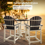 OTSUN Tall Adirondack Chairs, Outdoor Balcony Chair, Patio Bar Stool Chair with Widened Arms, High Back, Footrest, 400lbs, All-Weather Bar Height Chair for Garden, Yard, Backyard OTSUN