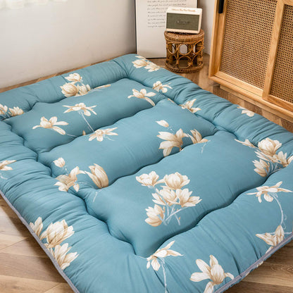 MAXYOYO Floral Printed Rustic Style Japanese Floor, Futon Mattress for Adults Foldable Roll Up Camping Mattress Floor Lounger Bed Couches and Sofas Twin Size