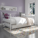 DHP Manila Metal Queen Size Daybed and Full Size Trundle (White) DHP