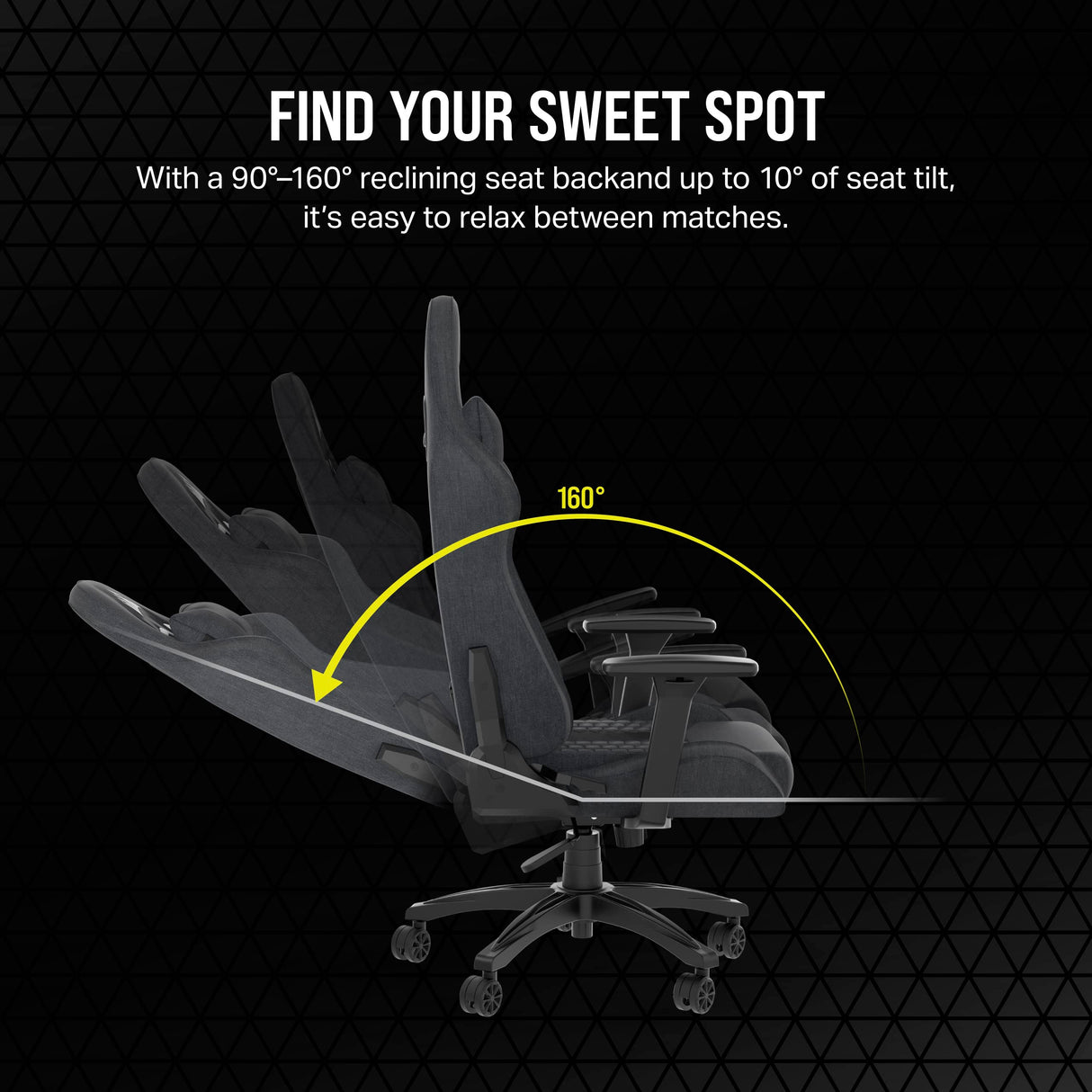 Corsair TC100 Relaxed Gaming Chair - Fabric - Racing-Inspired Design - Lumbar Pillow - Detachable Memory Foam Neck Pillow - Adjustable Seat Height - Adjustable Armrests - Gray and Black Corsair