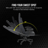 Corsair TC100 Relaxed Gaming Chair - Fabric - Racing-Inspired Design - Lumbar Pillow - Detachable Memory Foam Neck Pillow - Adjustable Seat Height - Adjustable Armrests - Gray and Black Corsair