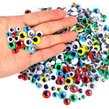 UPINS 1000 Pcs Self Adhesive Googly Wiggle Eyes for DIY, Multi Colors and Sizes Craft Sticker Eyes UPINS