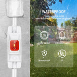 Outdoor Waterproof Extension Cord with Switch - 3 Prong, On/Off Switch with SJTW Extension Cord, Heavy Duty, 125v/250v (15 Ft, White) Makevivi