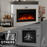 ERGOSOFT 39" Electric Fireplace with Mantel, Fireplace TV Stand with 30" Electric Fireplace Heater, Low Noise, Remote Control, Touch Screen, Timer, Adjustable Flame Color & Brightness ERGOSOFT