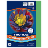 Tru-Ray® Construction Paper, 50% Recycled, 9" x 12", Festive Green, Pack Of 50 Tru-Ray
