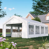 Quictent Premium 10x30 Party Tent Heavy Duty Outdoor Gazebo White Event Shelter Wedding Canopy Tent for Parties Carport BBQ with Removable Sidewall Windows & Storage Bags Quictent