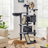 Topeakmart 57 inches Multi-Level Cat Tree Cat Condo with Scratching Posts Kittens Activity Tower Pet Play House Furniture Topeakmart