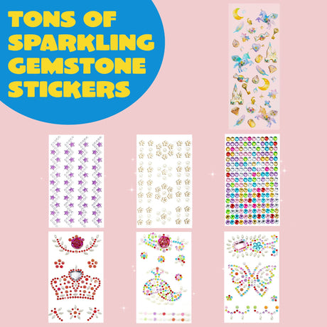 Klever Kits Decorate Your Own Baseball Cap with 7 Sheets Gems Stickers, Art & Crafts Kit for Kids, Fun Creative DIY Toys for Kids Girls Klever Kits