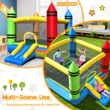 Costzon Inflatable Bounce House, Party Castle Bouncy House for Kids 12ft L x 9ft W x 6ft H Indoor Outdoor Fun with Large Jumping Area & Fun Slide, Toddler Bounce House for Backyard Birthday Gifts Costzon