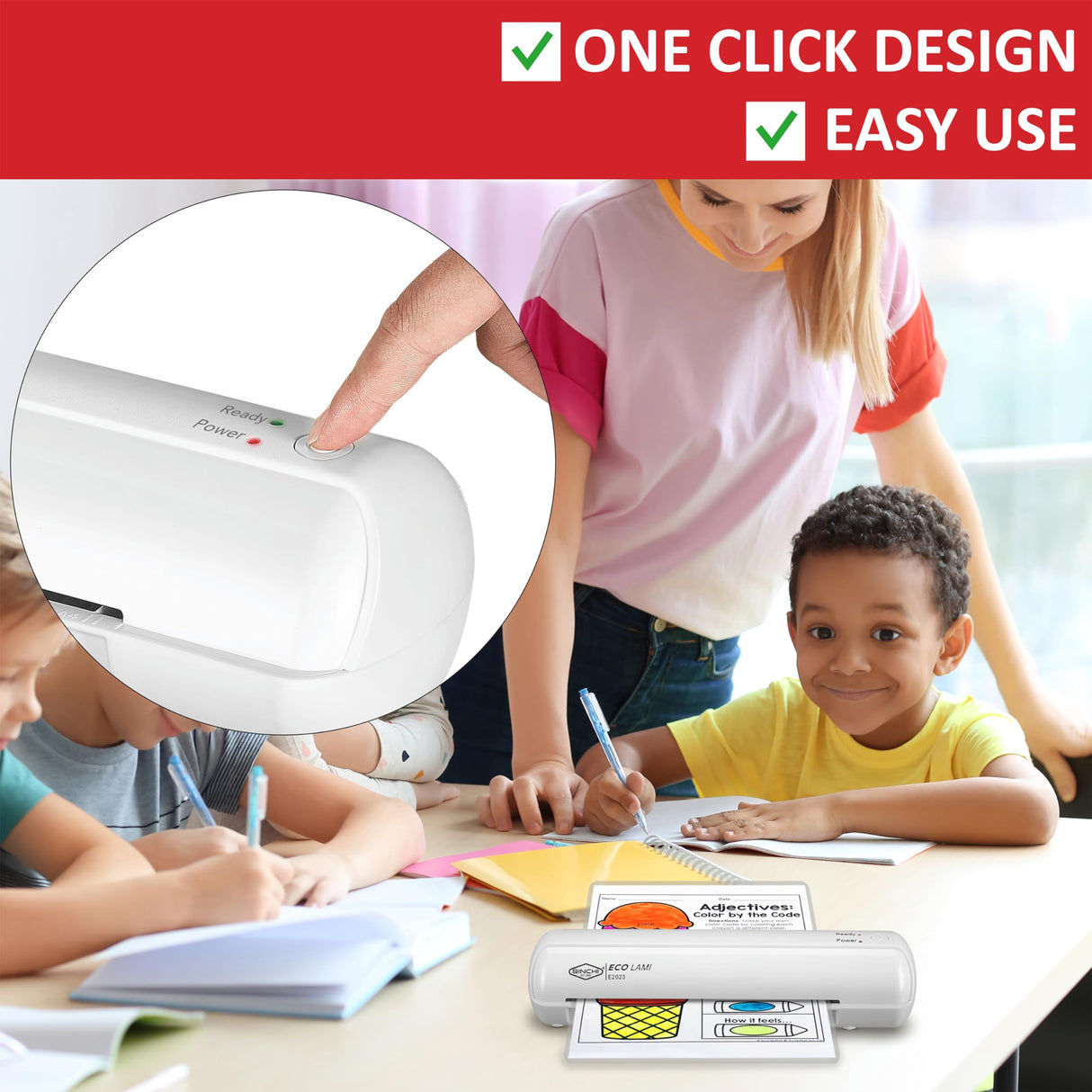 SINCHI 9-Inch Laminator, 3–5 Mil, Thermal Laminating Machine with 10 Sheets, Jam Release Lever, 30-Min Auto Shut-Off, One-Touch Easy Operation, Compact for Home, Office, and School SINCHI