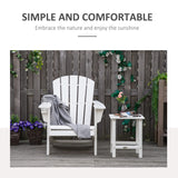 Outsunny Adirondack Chair with Cup Holder, All Weather Patio Chair HDPE Lounger, Fire Pit Seating High Back and Wide Seat for Outdoor, Backyard, Garden, Deck, Lawn, White Outsunny